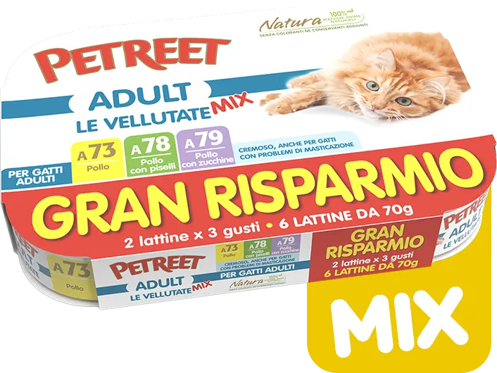 PETREET Vellutate Multipack Pollo Mix adulto - 6 lattine da 70 gr (Copia)