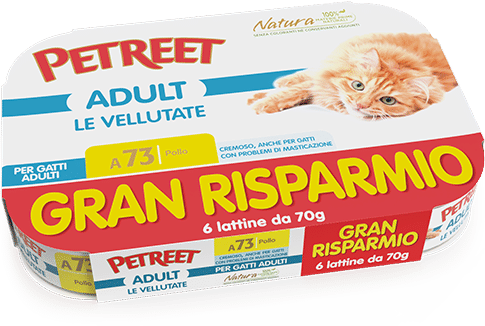 PETREET Vellutate Multipack Pollo Gatto adulto - 6 lattine da 70 gr