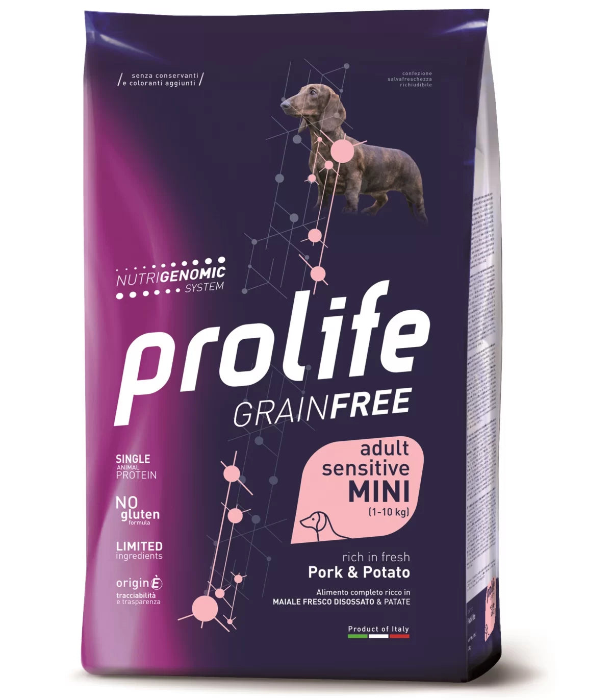 Prolife cane grain free adult sensitive Maiale e patate mini 2 kg
