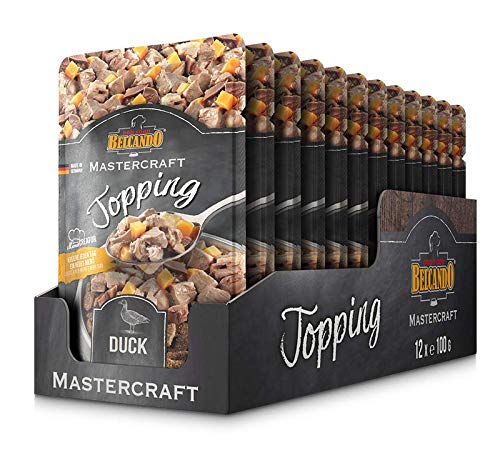 Belcando Mastercraft Topping 12 porzioni da 100g gusto Anatra con patate dolci Cibo umido per cani Senza cereali |