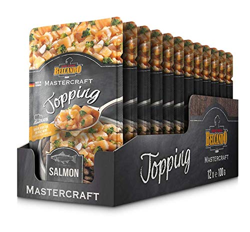 Belcando Mastercraft Topping 12 porzioni da 100g gusto Salmone con broccoli Cibo umido per cani | Senza cereali