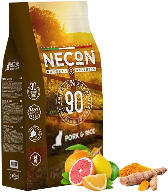 NECON PET FOOD Natural Wellness Adulto Maiale & Riso 1,5 Kg, Cibo per Gatti adulti