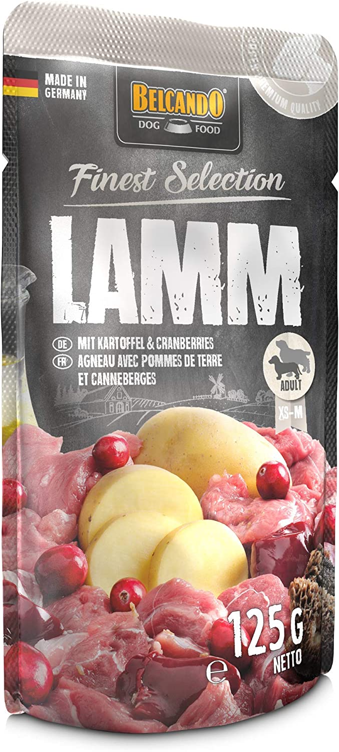 Belcando Agnello con patate e cranberries Alimento completo umido in busta monoporzione (12 buste da 125 gr / 6 buste 300 gr)