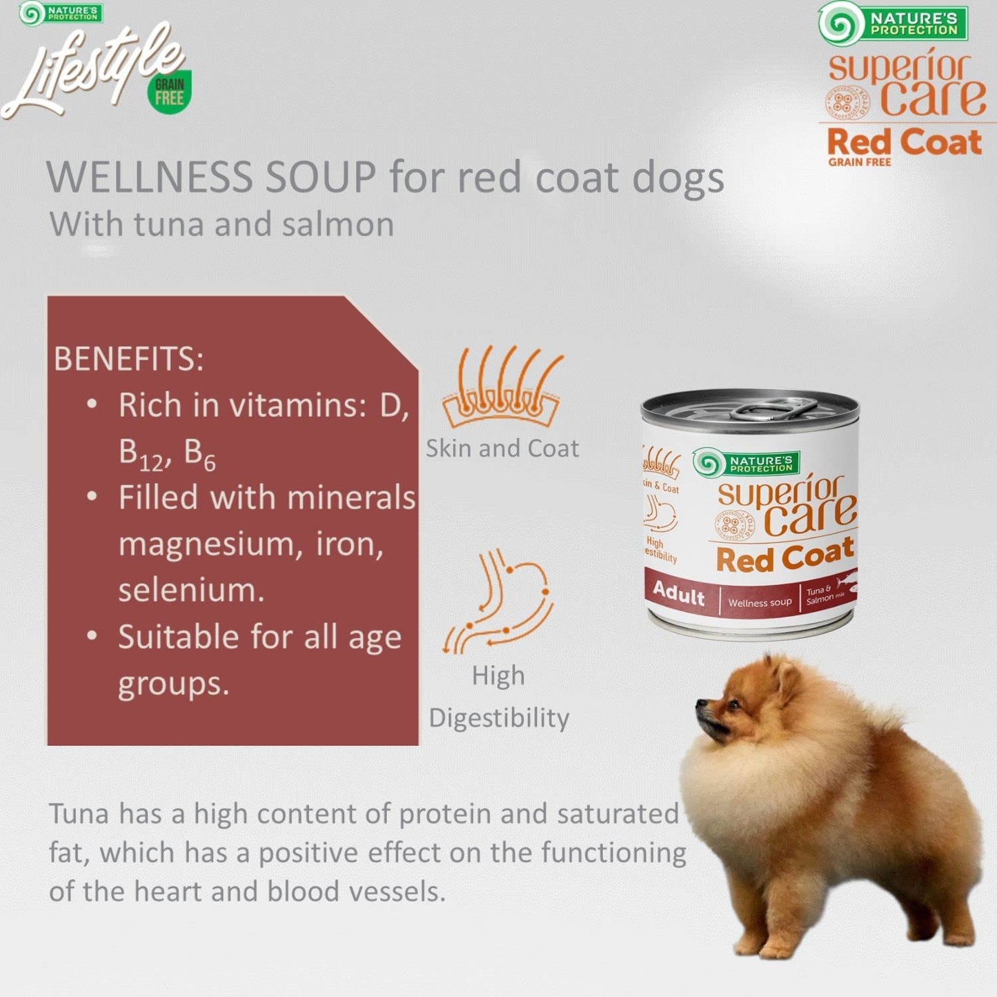 Nature's protection Red dog soup - tonno e salmone lattine 6 x 140 ml