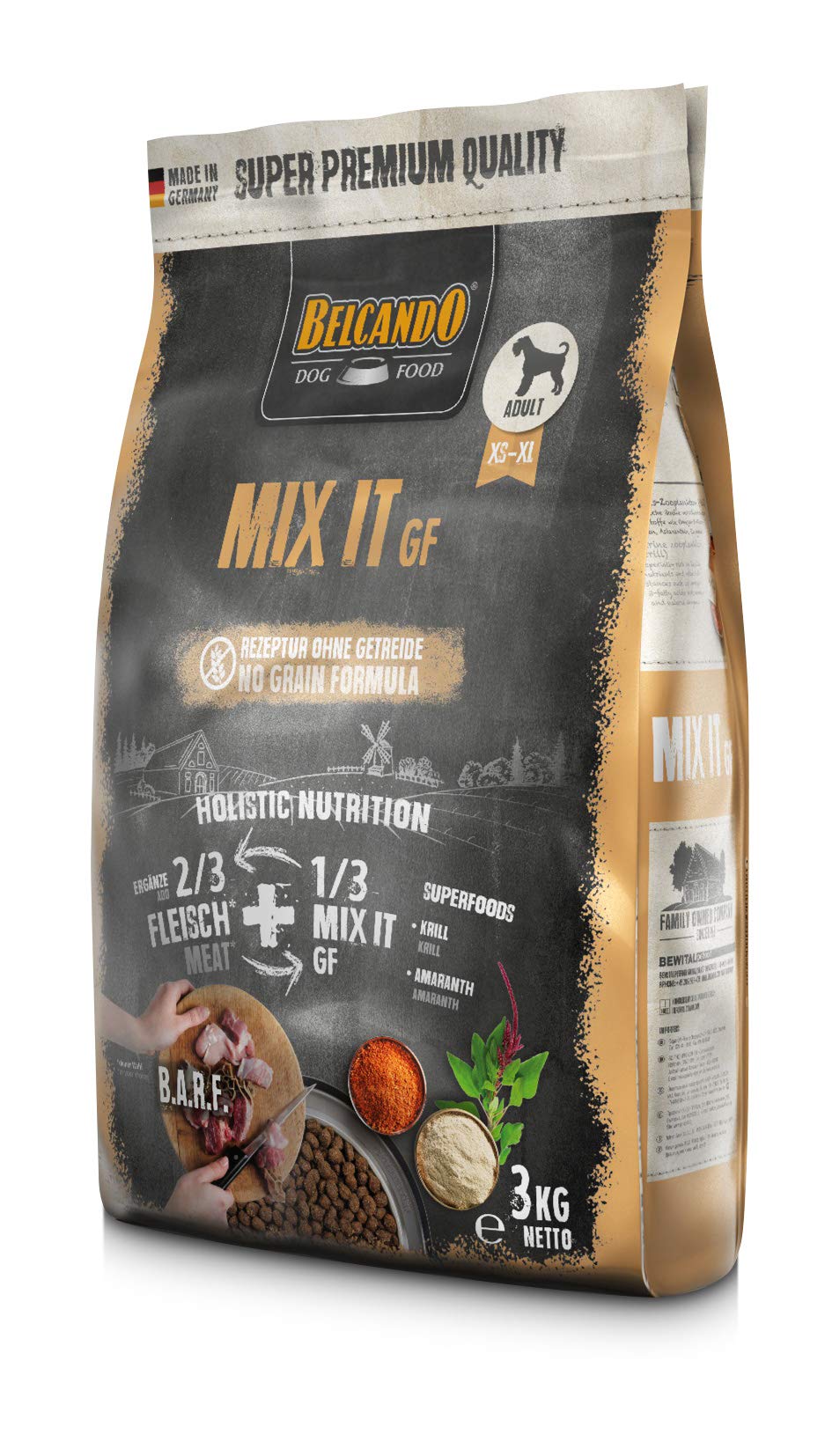 Belcando Mix It GF Cibo secco per cani per integrare l'alimentazione di carne e la dieta BARF