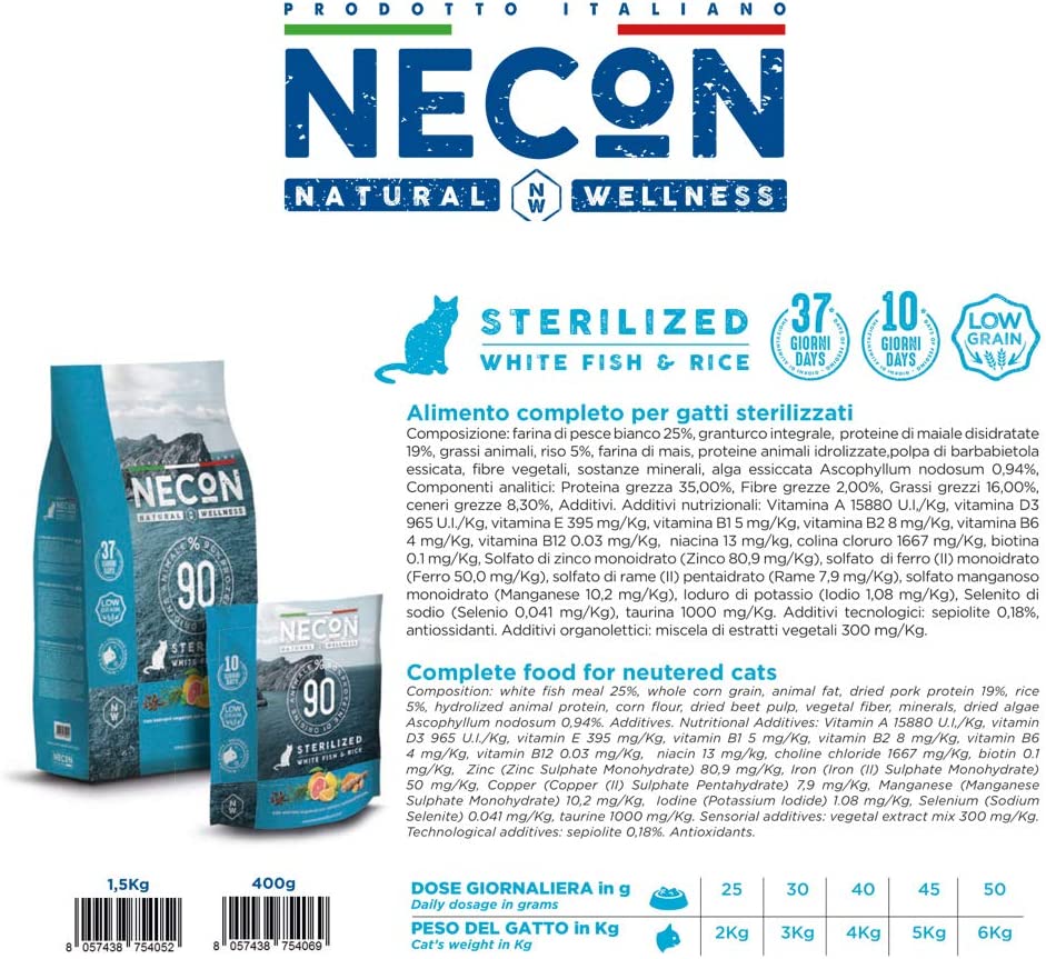 Necon Pet Food Natural Wellness Sterilizzato 400 gr