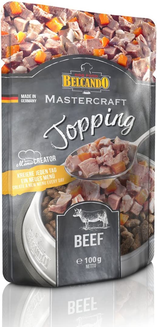 Belcando Mastercraft Topping 12 porzioni da 100g gusto Manzo con carote Cibo umido per cani Senza cereali