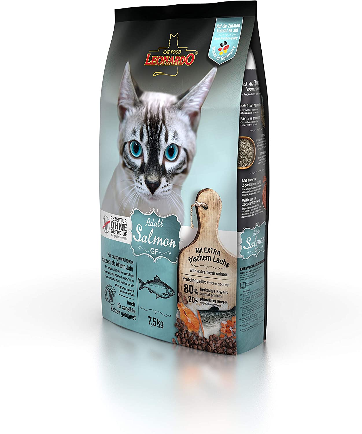 Leonardo Adult GF Salmon Alimento completo senza cereali per gatti adulti di tutte le razze di almeno 1 anno