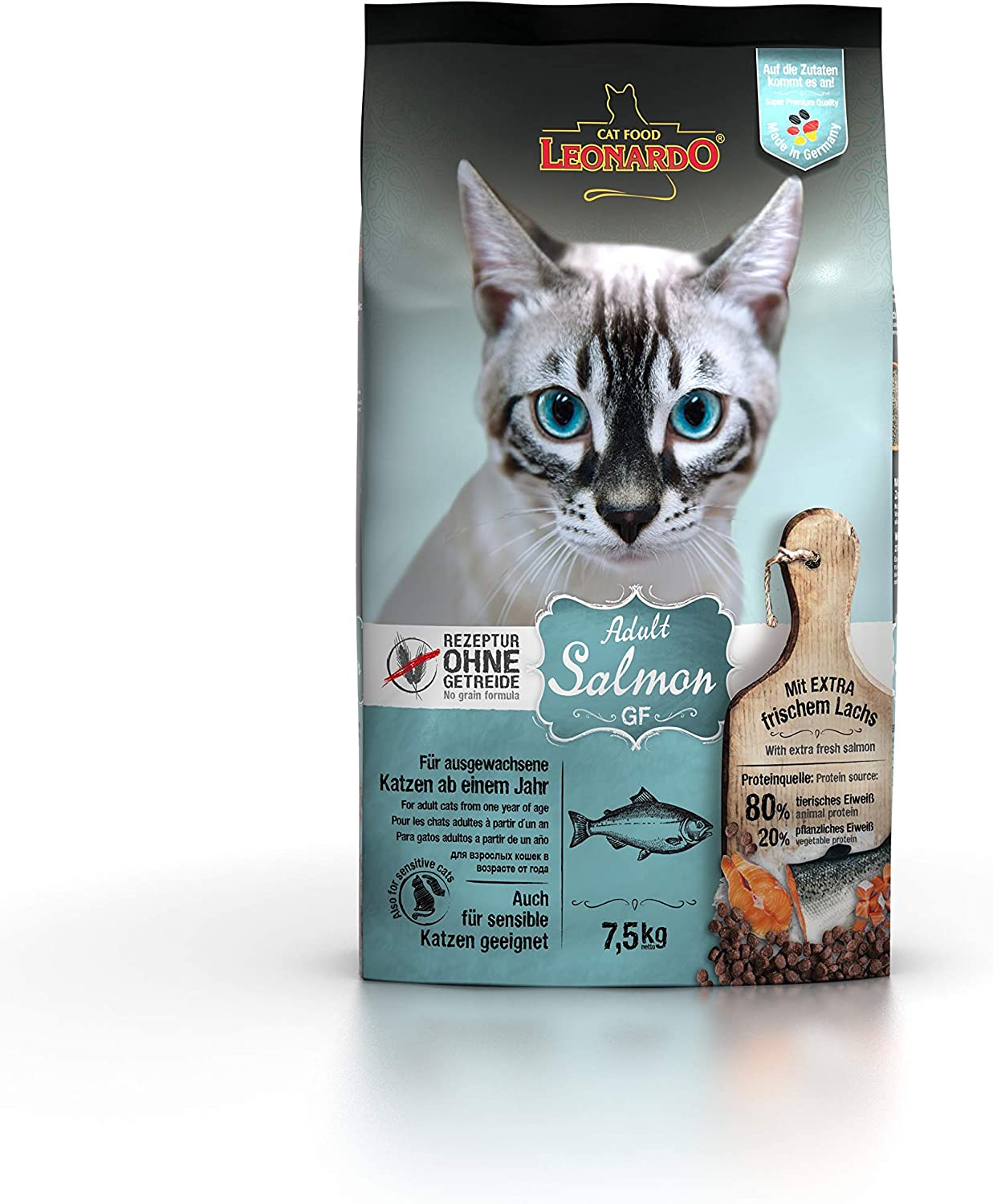 Leonardo Adult GF Salmon Alimento completo senza cereali per gatti adulti di tutte le razze di almeno 1 anno