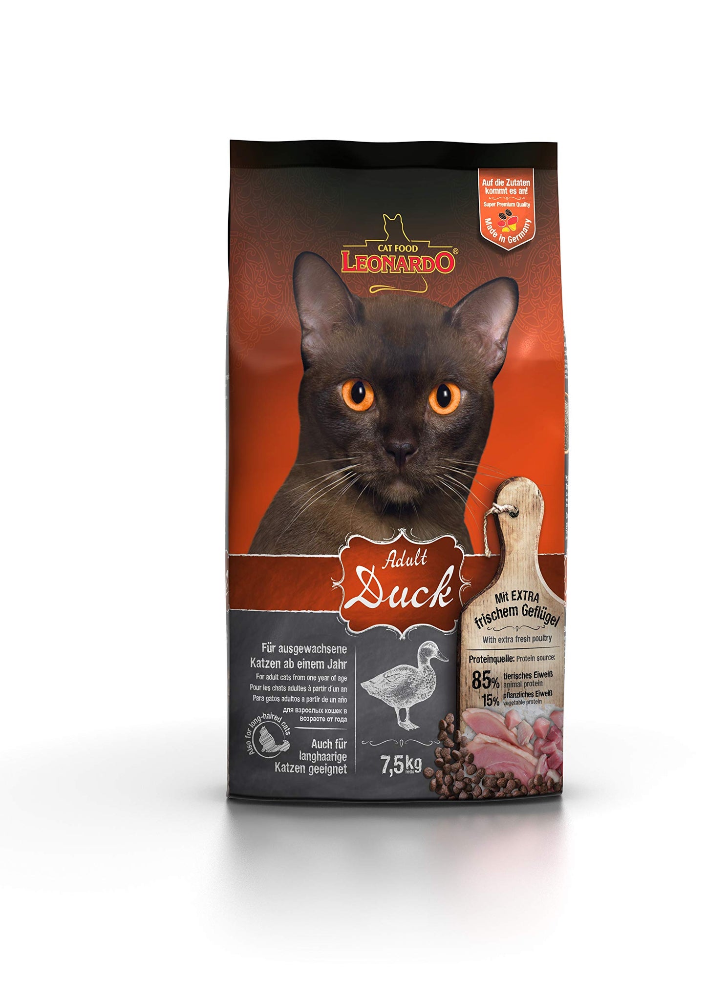 Leonardo Adult Duck Alimento completo per gatti adulti di tutte le razze di almeno 1 anno