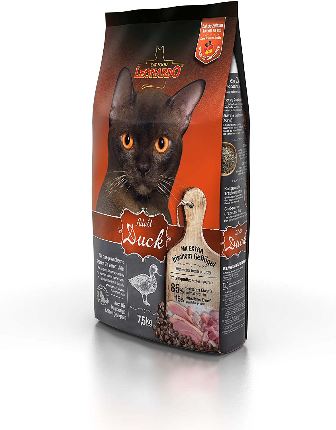 Leonardo Adult Duck Alimento completo per gatti adulti di tutte le razze di almeno 1 anno