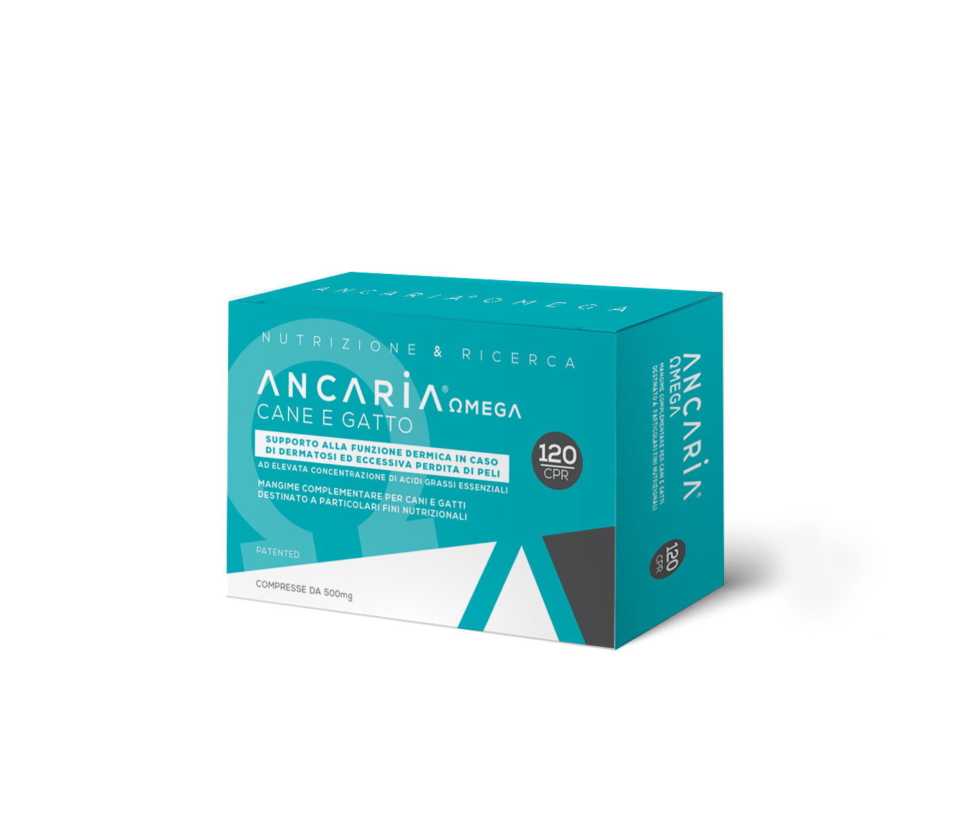 ANCARIA Omega - Compresse 500 MG - Benessere di Cute e Mantello del Cane e Gatto (30 compresse)