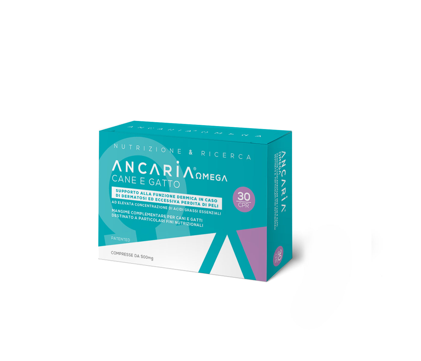 ANCARIA Omega - Compresse 500 MG - Benessere di Cute e Mantello del Cane e Gatto (30 compresse)