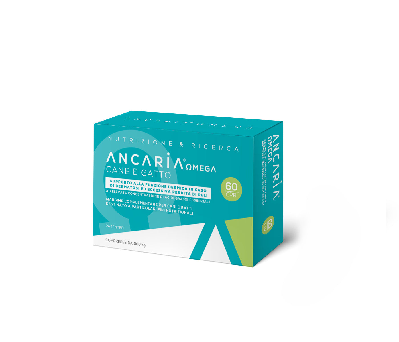 ANCARIA Omega - Compresse 500 MG - Benessere di Cute e Mantello del Cane e Gatto (30 compresse)