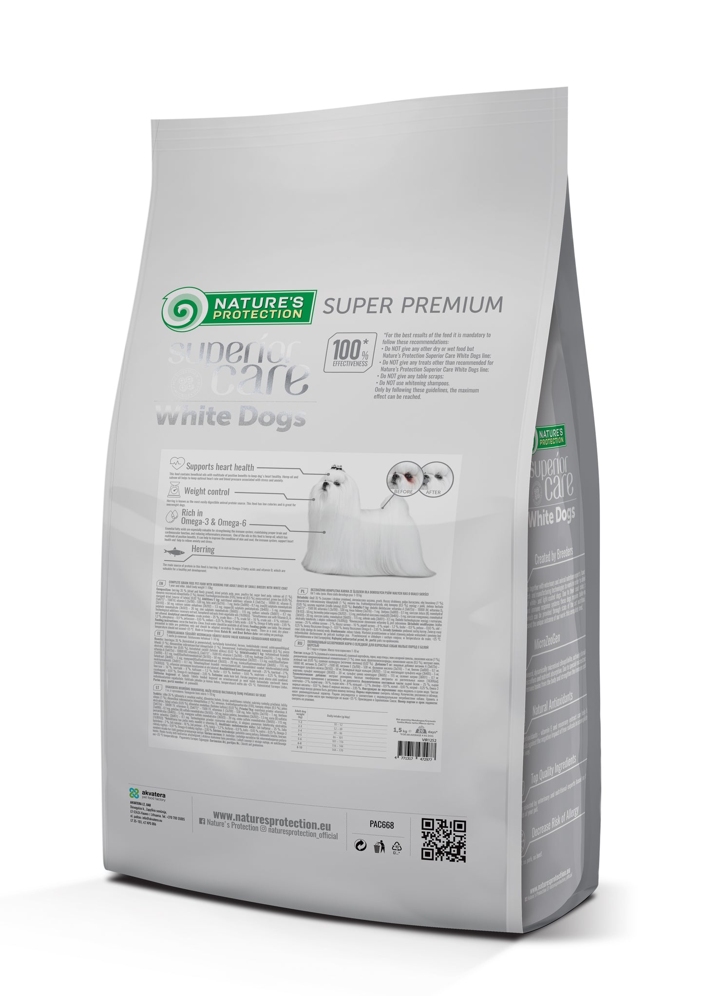 Nature's Protection SC- White Dogs - Cani adulti di taglia piccola - Aringa