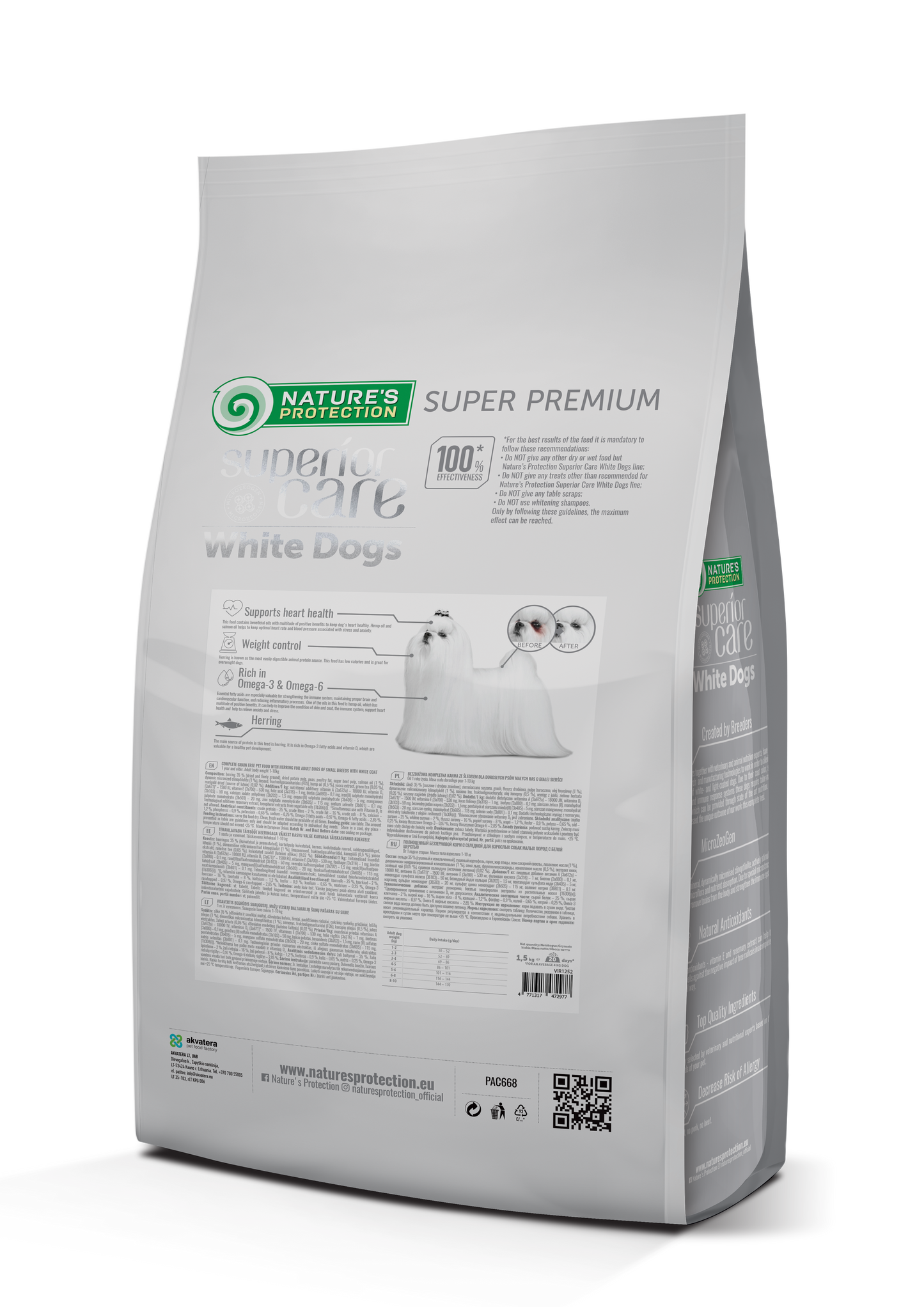 Nature's Protection SC- White Dogs - Cani adulti di taglia piccola - Aringa