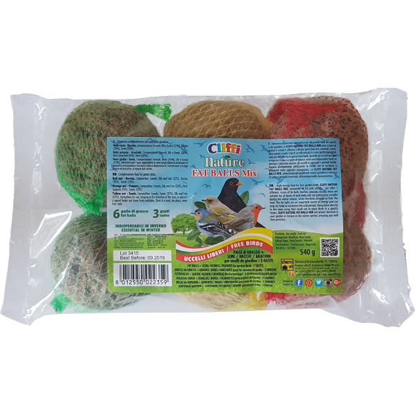 Cliffi palle di grasso Nature “fat ball mix” 6 x 90 g
