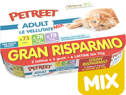 PETREET Vellutate Multipack Pollo Mix adulto - 6 lattine da 70 gr (Copia)