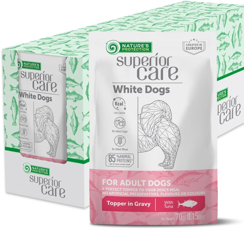 NATURE'S PROTECTION SUPERIOR CARE POUCH WHITE DOG ADULT ALL BREEDS TUNA & SALMON 70gr (24 pouch/conf.) (Copia)