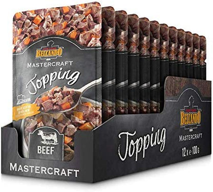 Belcando Mastercraft Topping 12 porzioni da 100g gusto Manzo con carote Cibo umido per cani Senza cereali