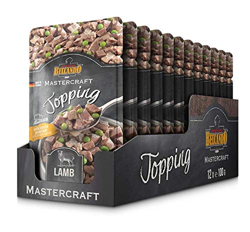Belcando Mastercraft Topping 12 porzioni da 100g Gusto Agnello con piselli Cibo umido per cani Senza cereali