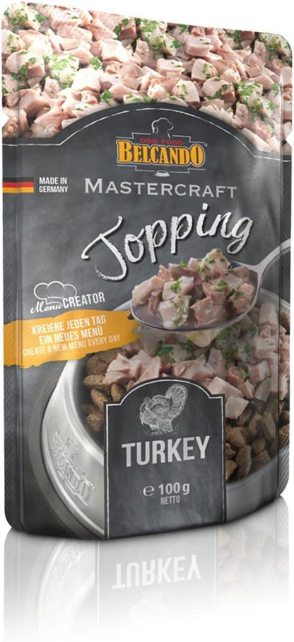 Belcando Mastercraft Topping 12 porzioni da 100g Gusto Tacchino con prezzemolo Cibo umido per cani Senza cereali