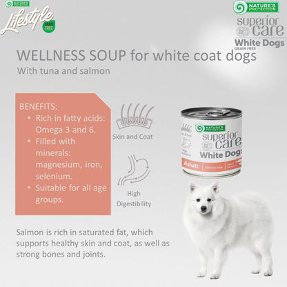 Nature's protection White dog soup - tonno e salmone lattine 6 x 140 ml - UMIDO - TOPPING