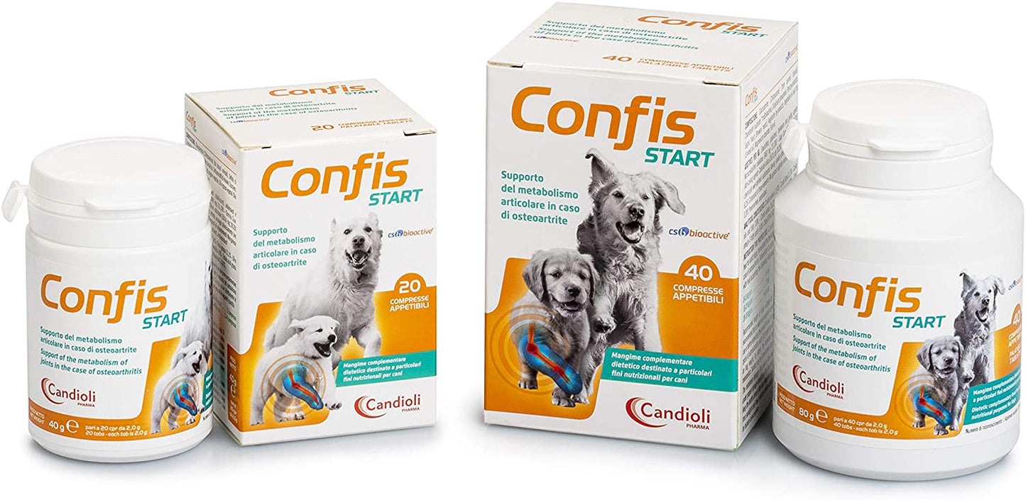 Candioli Confis Start 40 COMPRESSE- Supporto del metabolismo articolare in caso di osteoartrite per cani adulti e cuccioli