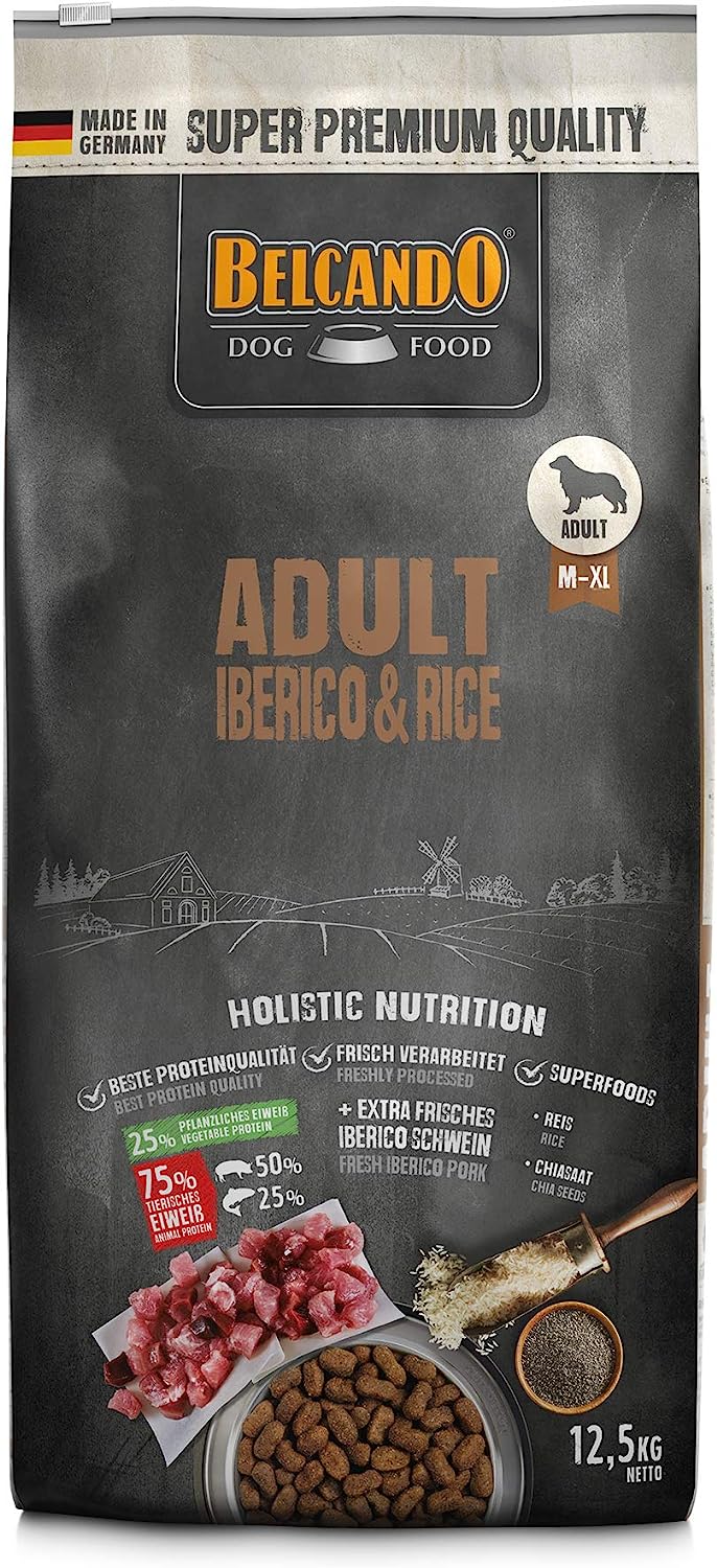 Belcando Adult Iberico & Rice Alimento completo per cani adulti di tutte le razze di almeno 1 anno