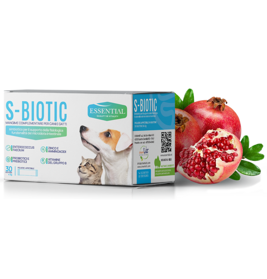 S- BIOTIC Mangime complementare per cani e gatti per il supporto della fisiologica funzionalità intestinale